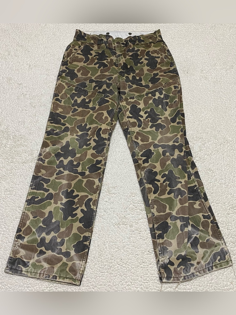 Vintage Redhead Bone Dry Double Knee Frog Print Duck Camo Pants 30x29 USA Made